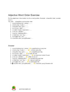 Adjective Word Order