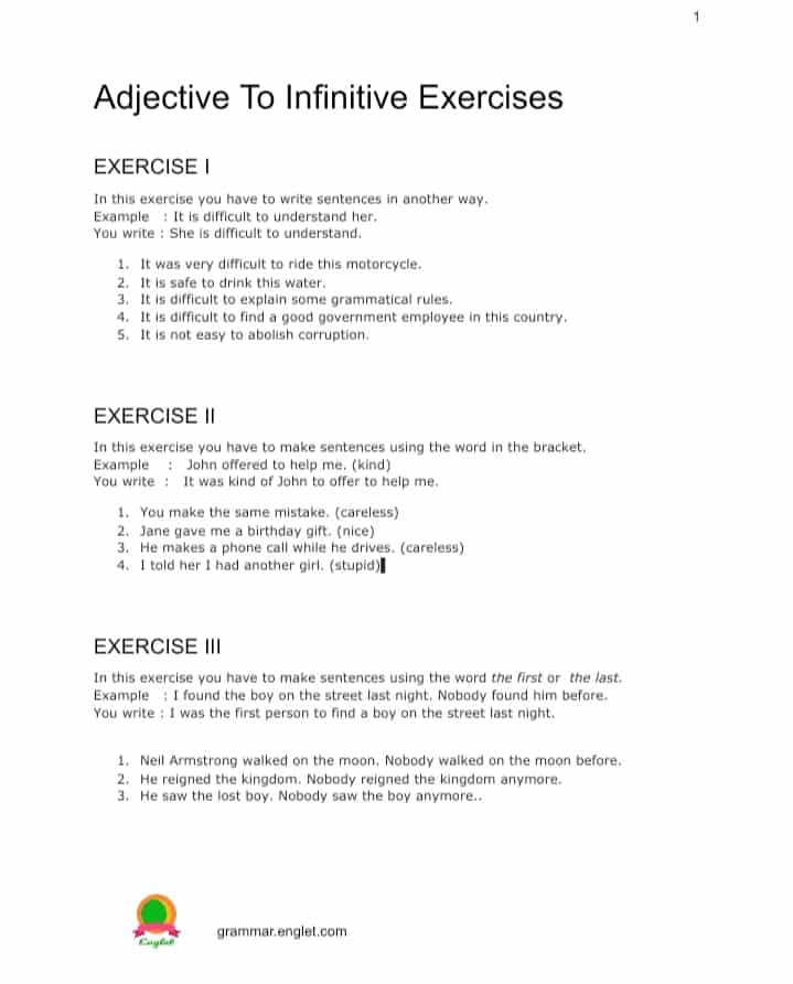 Exercise and Answer1
